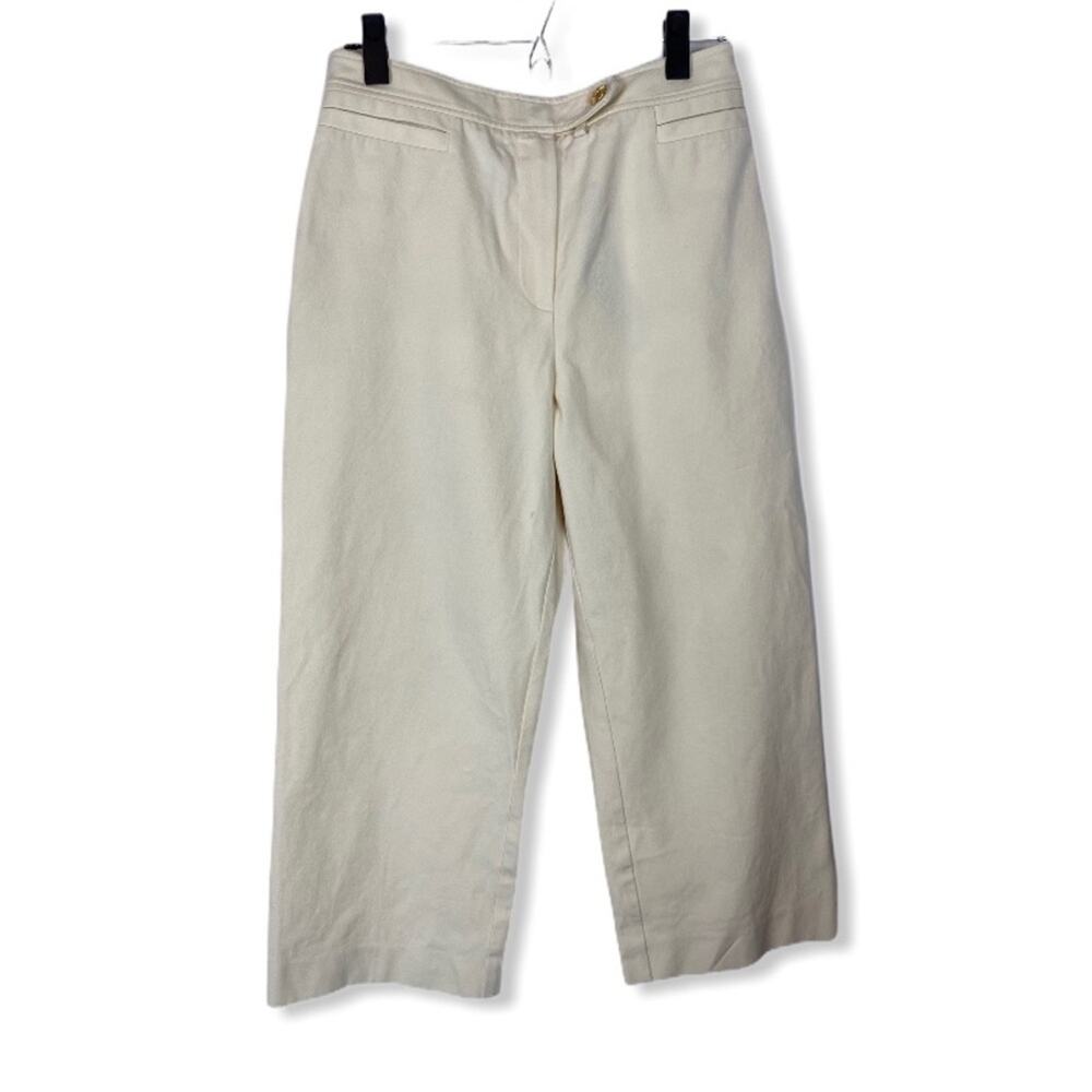 Cream St John Sport cropped wide leg pant